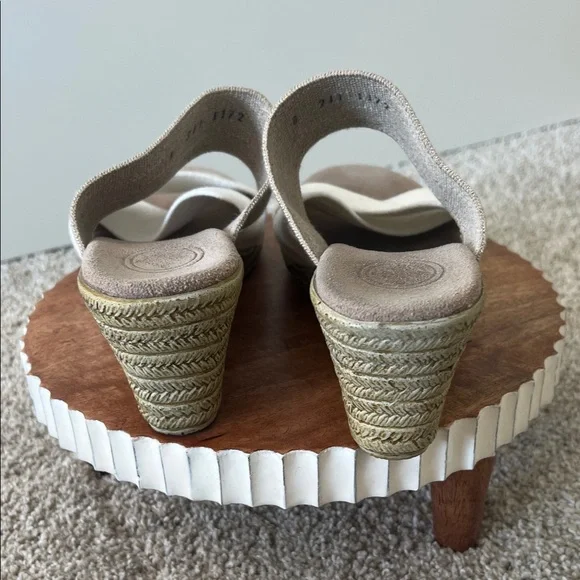 White and Tan Wedge Sandals, Charleston Shoe Co - Picture 4 of 4